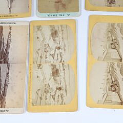 Collection of Fifteen Nantucket Stereo Cards with Cherrywood Hand Viewer
