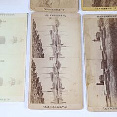 Collection of Fifteen Nantucket Stereo Cards with Cherrywood Hand Viewer