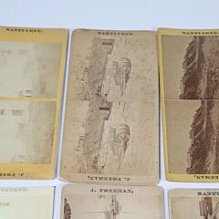 Collection of Fifteen Nantucket Stereo Cards with Cherrywood Hand Viewer