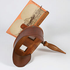 Collection of Fifteen Nantucket Stereo Cards with Cherrywood Hand Viewer