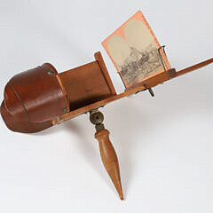Collection of Fifteen Nantucket Stereo Cards with Cherrywood Hand Viewer
