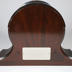 Nickel Plated Chelsea Ship’s Bell Clock on Mahogany Stand