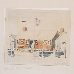 Vintage Doris & Richard Beer Watercolor “Wharf Rat Club”