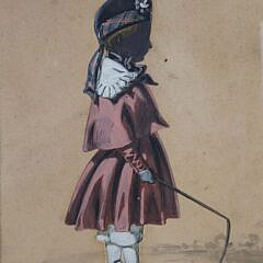 Georgian Silhouette of a Boy In Period Rosewood Frame