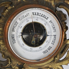 Antique French Napoleon III Style Bronze Wall Barometer