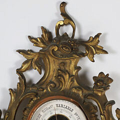 Antique French Napoleon III Style Bronze Wall Barometer