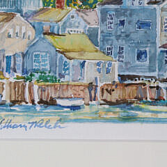 William Welch Miniature Watercolor on Paper “Old North Wharf”