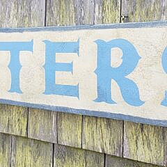 Antique Style Hand Painted Wood Oysters Trade Sign