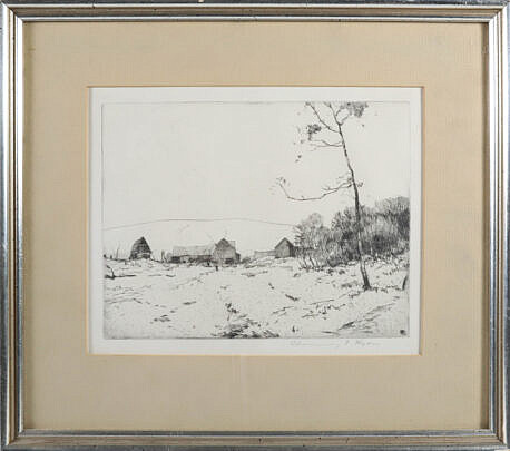 41-5462 Chauncy F. Ryder Etching Old Farmyard A_IMG_0157