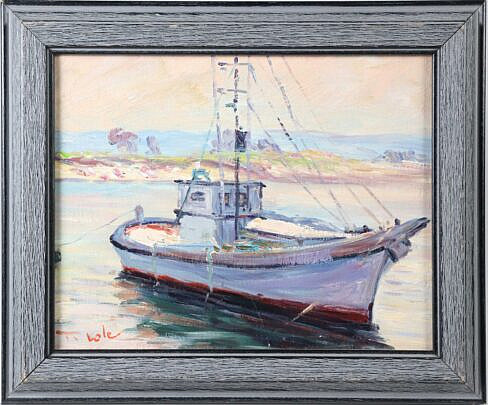 41-5490 T. Cole Oil on Canvas Fishing Vessel A IMG_0077 2