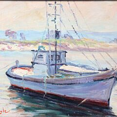 T. Cole Oil on Canvas “Fishing Vessel”