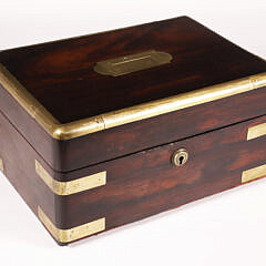 English Lady’s Brass Bound Dressing Box, 19th Century