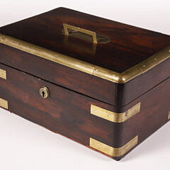 English Lady’s Brass Bound Dressing Box, 19th Century