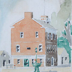 Doris & Richard Beer Miniature Watercolor “Old Customs House”