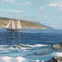 William Lowe Oil on Canvas “Returning to Safe Harbor”