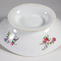English Porcelain Floral Decorated Compote, 19th Century