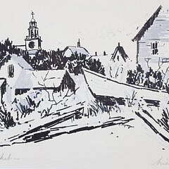 Philip Hicken Pen and Marker on Paper “Town Clock, Nantucket”
