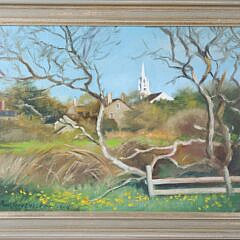 Paul Longnecker (1920-2008) Oil on Canvas "Nantucket Pastoral Scene"