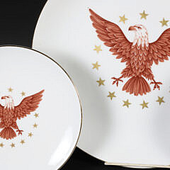 Three Bavaria Germany Eagle Porcelain Plates