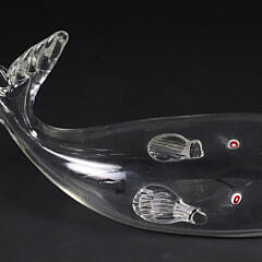 Hand Blown Art Glass Sperm Whale Decanter