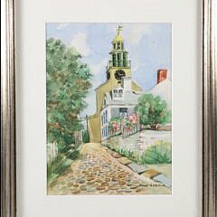 Anne H. Mellin Watercolor on Paper “Stone Alley”