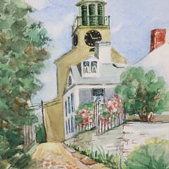Anne H. Mellin Watercolor on Paper “Stone Alley”