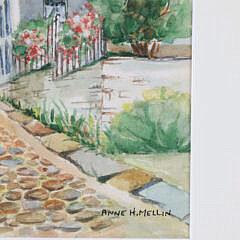 Anne H. Mellin Watercolor on Paper “Stone Alley”