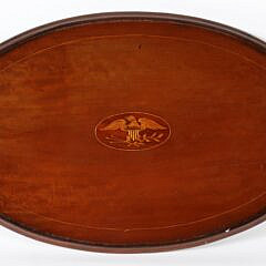 Mahogany Multi-wood Eagle Inlaid Serving Tray