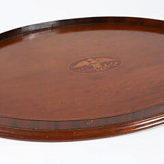 Mahogany Multi-wood Eagle Inlaid Serving Tray
