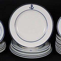 60-5385 21 Pieces of Shenango Blue Anchor China A_ IMG_0082