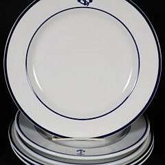Twenty-One Pieces of Shenango Blue and White Anchor Pattern China