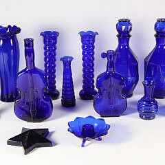 61-5385 15 Pieces Vintage Cobalt Glass A IMG_0030 2