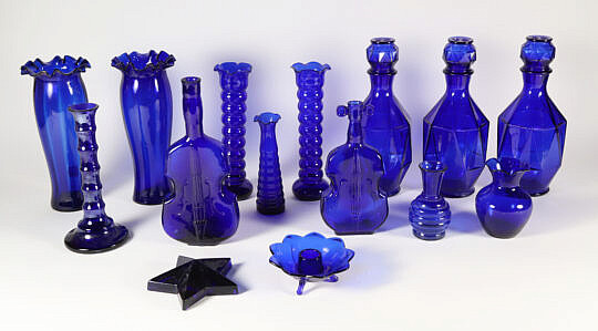 61-5385 15 Pieces Vintage Cobalt Glass A IMG_0030 2