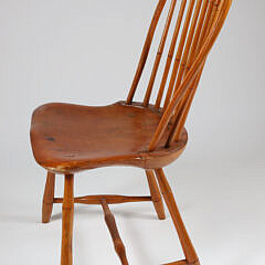 American Bow-Back Windsor Side Chair Stamped Reuben Sanborn, Boston, circa 1820