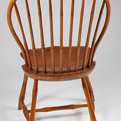 American Bow-Back Windsor Side Chair Stamped Reuben Sanborn, Boston, circa 1820