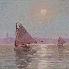 J.D. Hunting Watercolor "Sunset Sail"