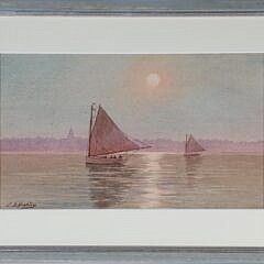 J.D. Hunting Watercolor on Paper “Sunset Sail”
