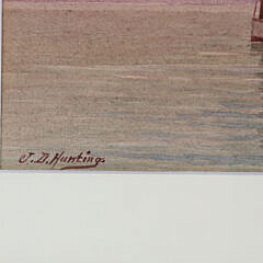 J.D. Hunting Watercolor on Paper “Sunset Sail”