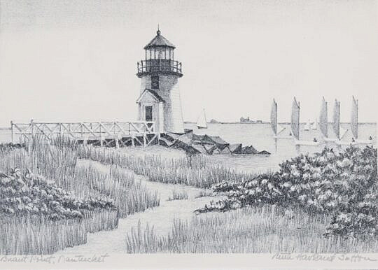 8-5171 Ruth Haviland Sutton Etching Brant Point Nantucket B_IMG_0145