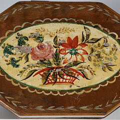 Paint Decorated Wood Tea Caddy, 18th – 19th Century