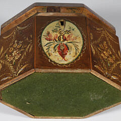 Paint Decorated Wood Tea Caddy, 18th – 19th Century