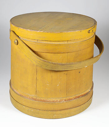 Mustard Paint Decorated Firkin