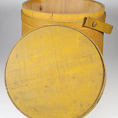 Mustard Paint Decorated Firkin, 19th Century