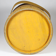 Mustard Paint Decorated Firkin, 19th Century