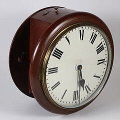 Double Sided Round Clock in Wood Case 19th Century