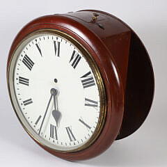 Double Sided Round Clock in Wood Case 19th Century