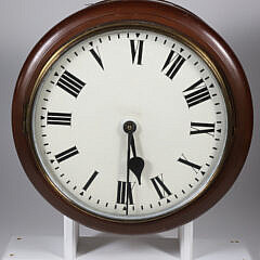 Double Sided Round Clock in Wood Case 19th Century