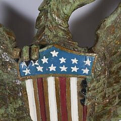 Contemporary Carved Wood and Painted Eagle Plaque, 20th Century