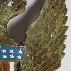 Contemporary Carved Wood and Painted Eagle Plaque, 20th Century