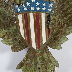 Contemporary Carved Wood and Painted Eagle Plaque, 20th Century